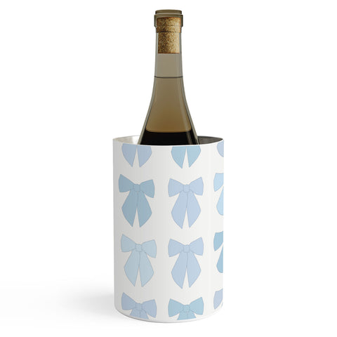 Daily Regina Designs Blue Bows Preppy Coquette Wine Chiller