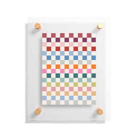 Daily Regina Designs Checkered Retro Colorful Floating Acrylic Print