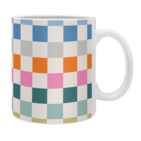 Daily Regina Designs Checkered Retro Colorful Coffee Mug