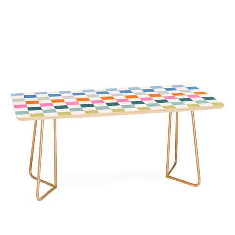 Daily Regina Designs Checkered Retro Colorful Coffee Table