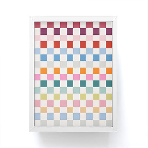 Daily Regina Designs Checkered Retro Colorful Framed Mini Art Print