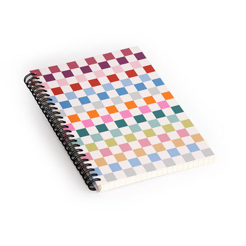 Daily Regina Designs Checkered Retro Colorful Spiral Notebook