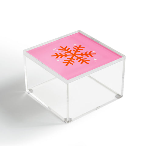 Daily Regina Designs Christmas Print Snowflake Pink Acrylic Box