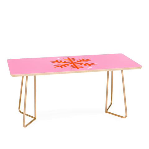 Daily Regina Designs Christmas Print Snowflake Pink Coffee Table