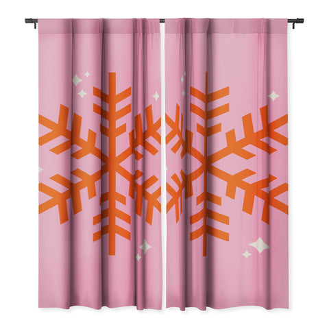 Daily Regina Designs Christmas Print Snowflake Pink Blackout Non Repeat