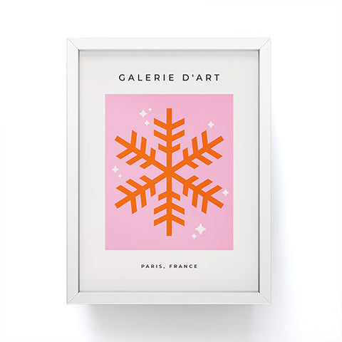 Daily Regina Designs Christmas Print Snowflake Pink Framed Mini Art Print