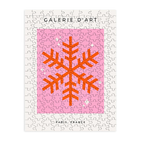 Daily Regina Designs Christmas Print Snowflake Pink Puzzle