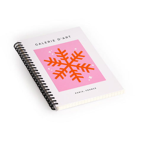 Daily Regina Designs Christmas Print Snowflake Pink Spiral Notebook
