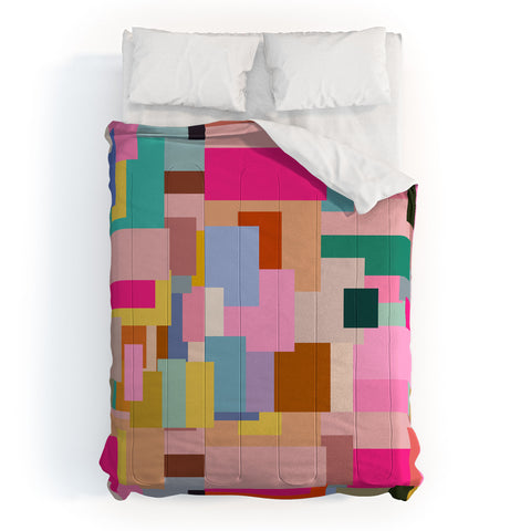Daily Regina Designs Color Block Print Mid Century Comforter