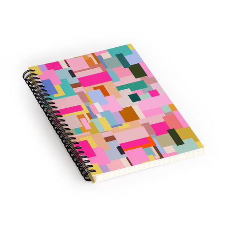 Daily Regina Designs Color Block Print Mid Century Spiral Notebook