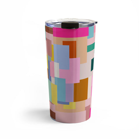 Daily Regina Designs Color Block Print Mid Century Travel Mug