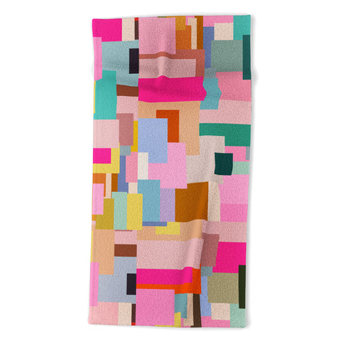 Daily Regina Designs Color Block Print Mid Century Beach Towel