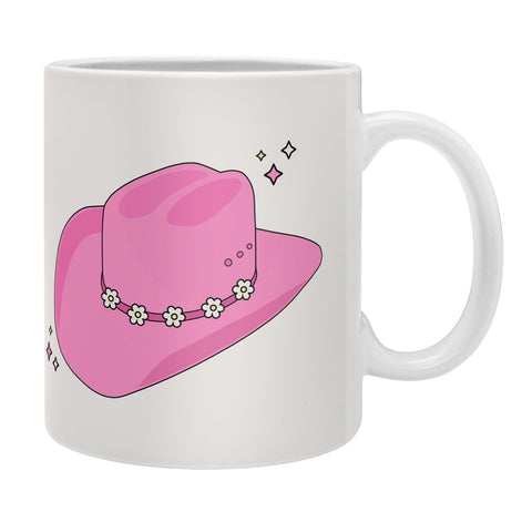 Daily Regina Designs Cowboy Hat Print Pink Coffee Mug