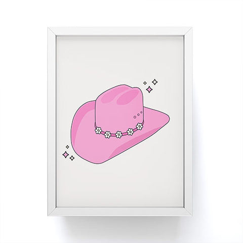 Daily Regina Designs Cowboy Hat Print Pink Framed Mini Art Print