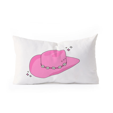 Daily Regina Designs Cowboy Hat Print Pink Oblong Throw Pillow