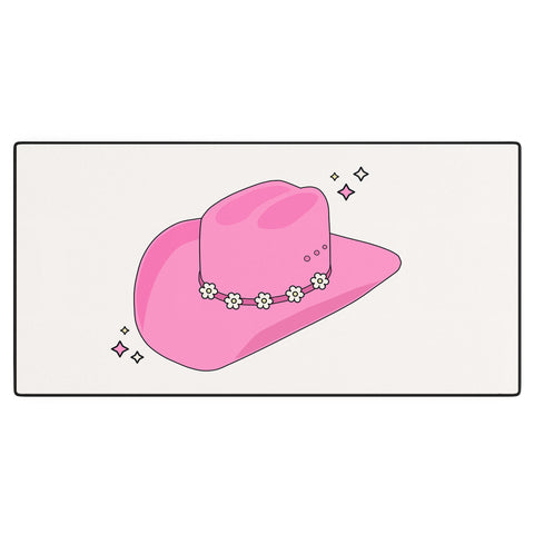 Daily Regina Designs Cowboy Hat Print Pink Desk Mat