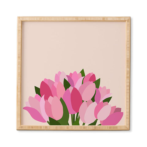 Daily Regina Designs Fresh Tulips Abstract Floral Framed Wall Art