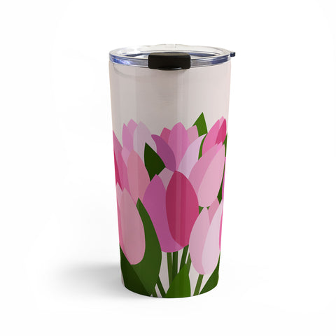 Daily Regina Designs Fresh Tulips Abstract Floral Travel Mug