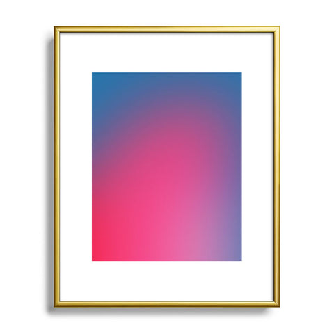 Daily Regina Designs Glowy Blue And Pink Gradient Metal Framed Art Print