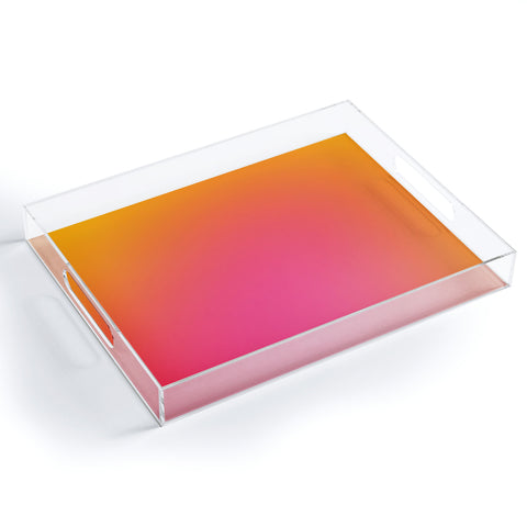 Daily Regina Designs Glowy Orange And Pink Gradient Acrylic Tray