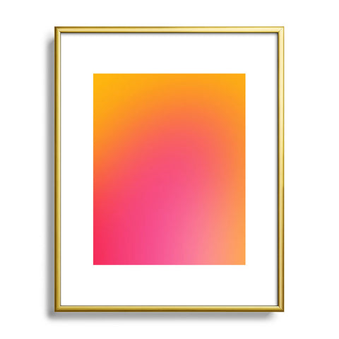 Daily Regina Designs Glowy Orange And Pink Gradient Metal Framed Art Print