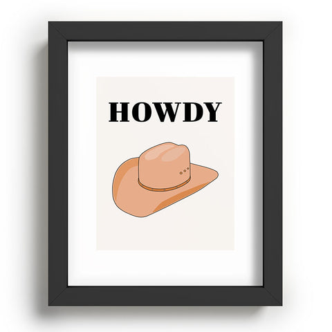 Daily Regina Designs Howdy Cowboy Hat Neutral Beige Recessed Framing Rectangle