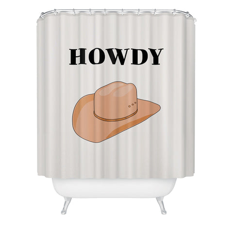 Daily Regina Designs Howdy Cowboy Hat Neutral Beige Shower Curtain