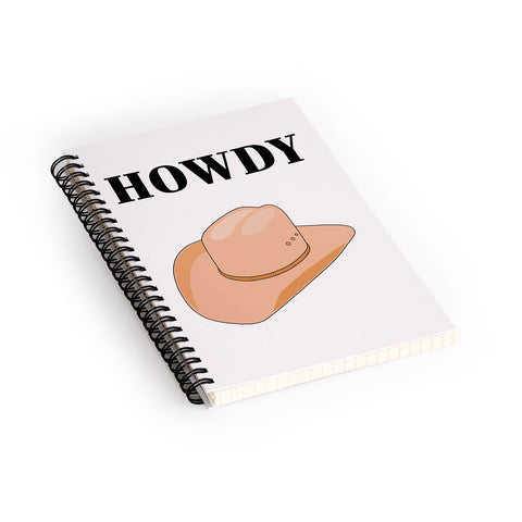 Daily Regina Designs Howdy Cowboy Hat Neutral Beige Spiral Notebook