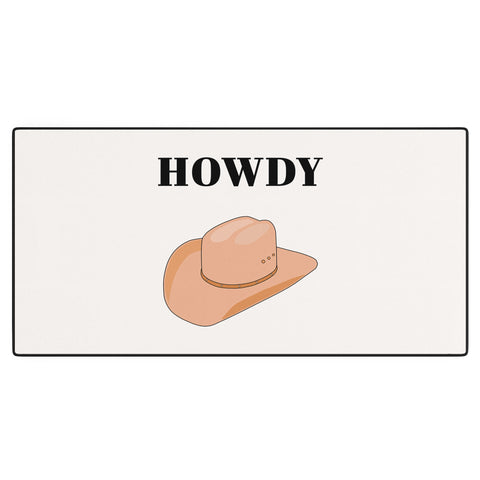Daily Regina Designs Howdy Cowboy Hat Neutral Beige Desk Mat