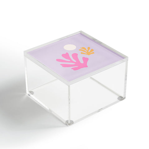 Daily Regina Designs Lavender Abstract Leaves Modern Acrylic Box
