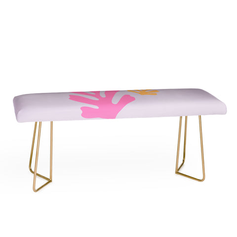 Daily Regina Designs Lavender Abstract Leaves Modern Bench