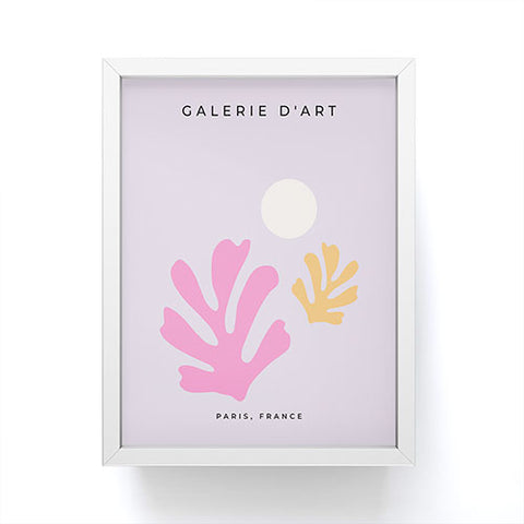 Daily Regina Designs Lavender Abstract Leaves Modern Framed Mini Art Print