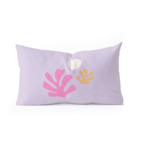 Daily Regina Designs Lavender Abstract Leaves Modern Oblong Throw Pillow