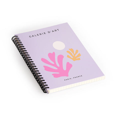 Daily Regina Designs Lavender Abstract Leaves Modern Spiral Notebook