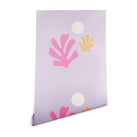 Daily Regina Designs Lavender Abstract Leaves Modern Wallpaper