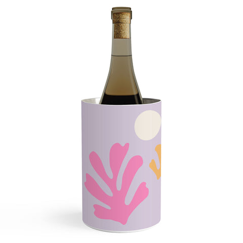 Daily Regina Designs Lavender Abstract Leaves Modern Wine Chiller
