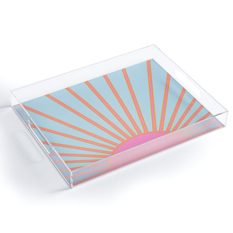 Daily Regina Designs Le Soleil 02 Abstract Retro Acrylic Tray