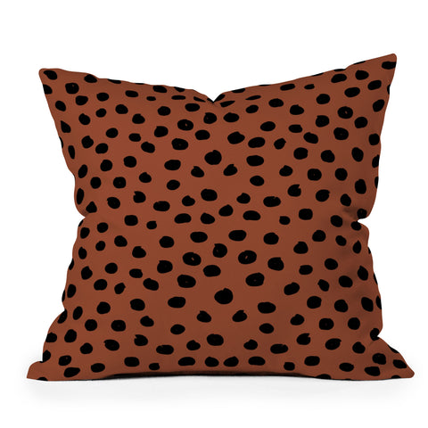 Daily Regina Designs Leopard Print Rust Animal Print Throw Pillow