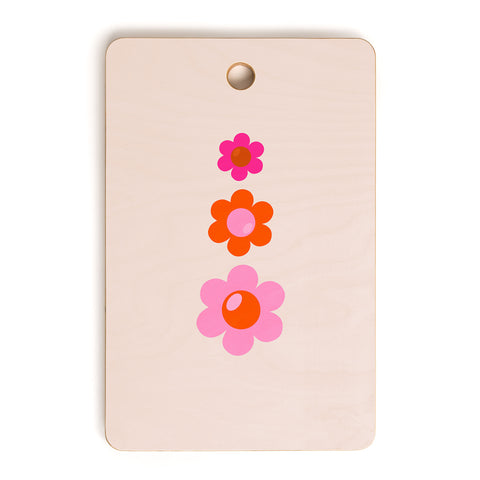 Daily Regina Designs Les Fleurs 01 Abstract Retro Cutting Board Rectangle