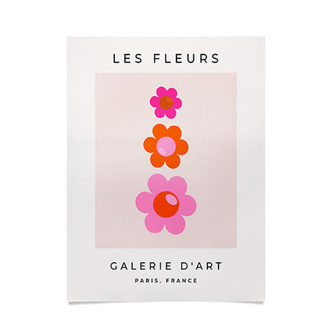 Daily Regina Designs Les Fleurs 01 Abstract Retro Poster