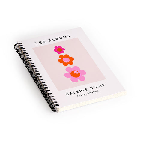 Daily Regina Designs Les Fleurs 01 Abstract Retro Spiral Notebook