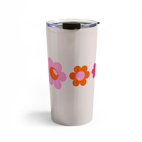 Daily Regina Designs Les Fleurs 01 Abstract Retro Travel Mug