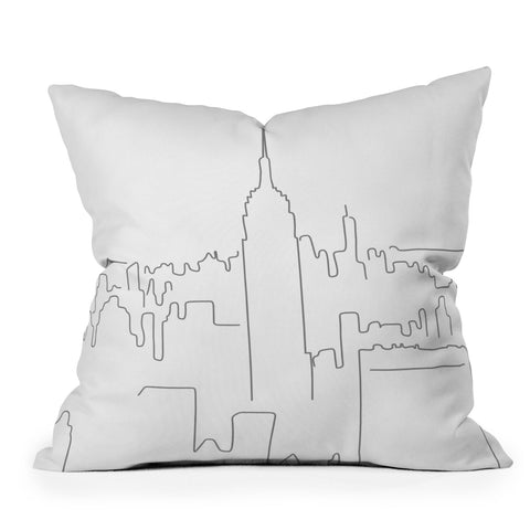 Daily Regina Designs Minimal Line New York City Outdoor Throw Pillow