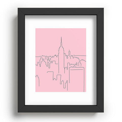 Daily Regina Designs New York City Minimal Line Pink Recessed Framing Rectangle