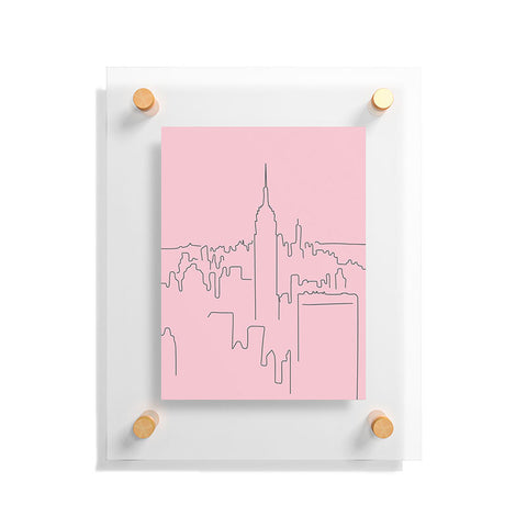 Daily Regina Designs New York City Minimal Line Pink Floating Acrylic Print