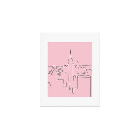 Daily Regina Designs New York City Minimal Line Pink Art Print