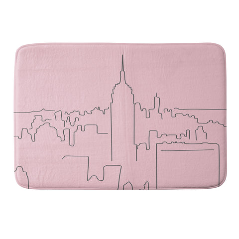 Daily Regina Designs New York City Minimal Line Pink Memory Foam Bath Mat