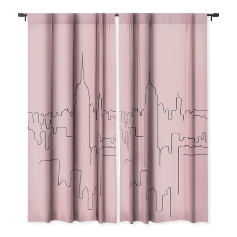 Daily Regina Designs New York City Minimal Line Pink Blackout Non Repeat