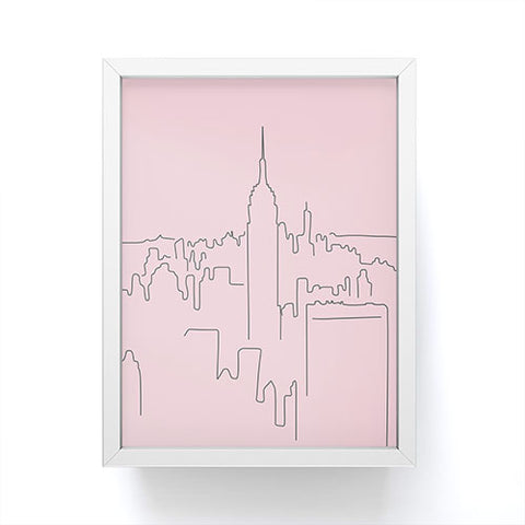 Daily Regina Designs New York City Minimal Line Pink Framed Mini Art Print