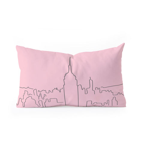 Daily Regina Designs New York City Minimal Line Pink Oblong Throw Pillow